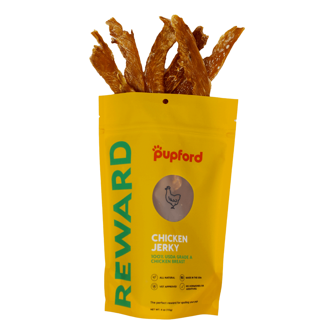 chicken-jerky-coming-out-of-bag | Pupford