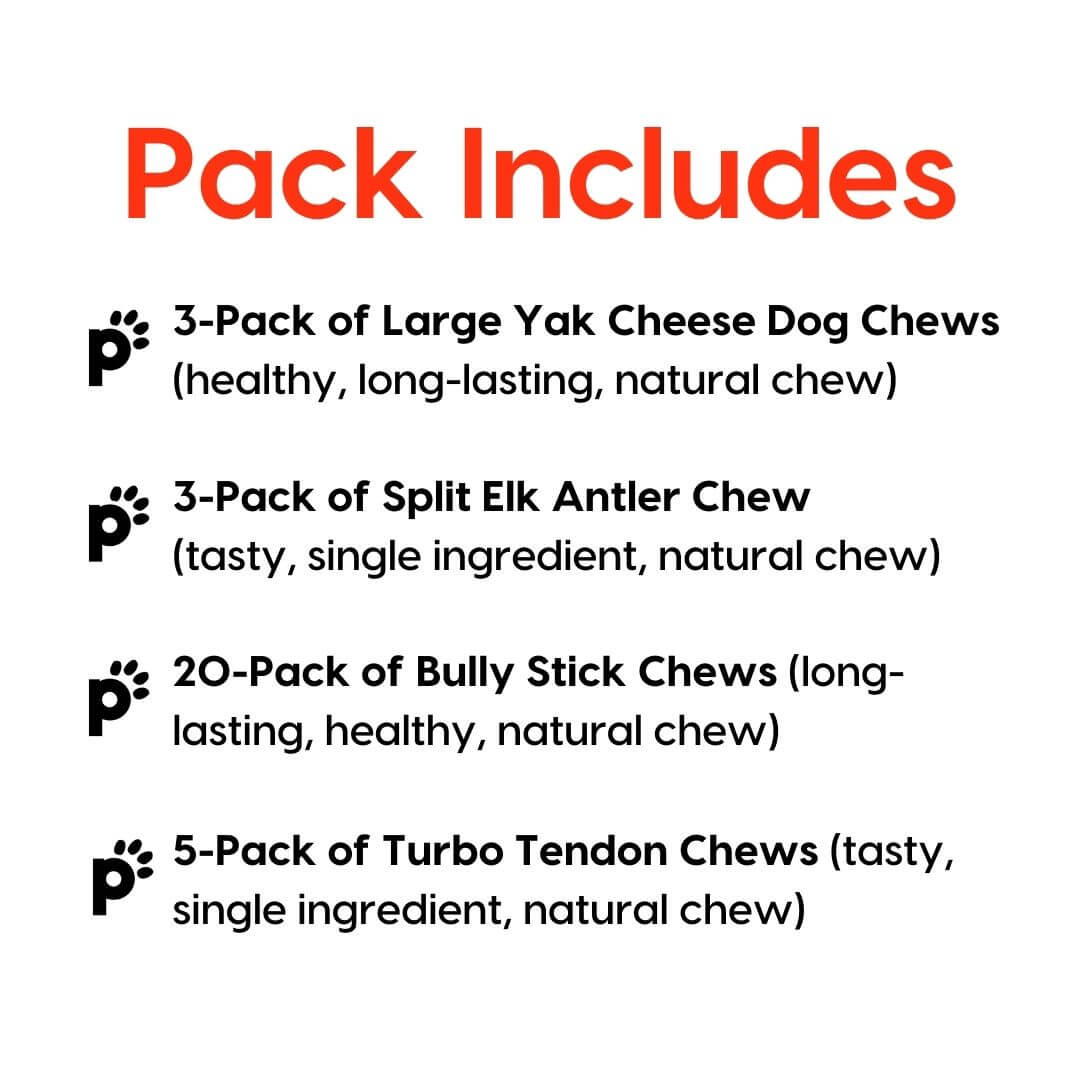 large dog chew mega pack inclusions | Pupford