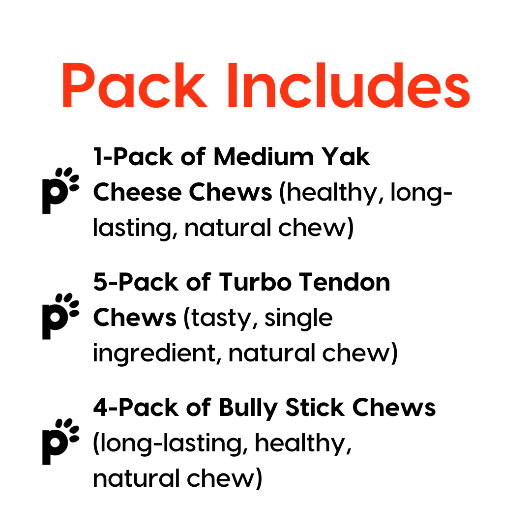 medium dog chew favorites pack inclusions | Pupford