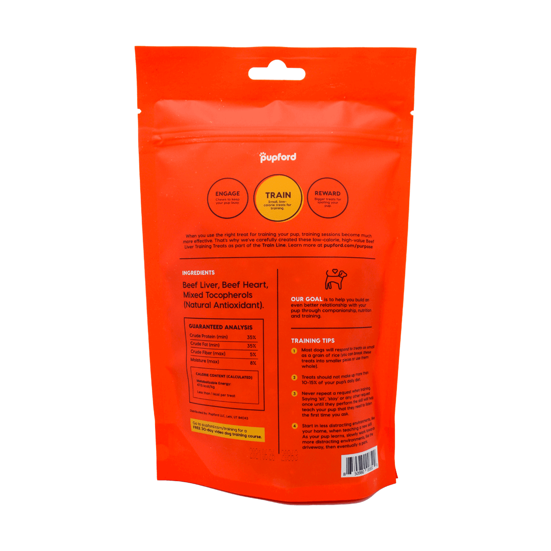 beef liver training treats back of bag | Pupford
