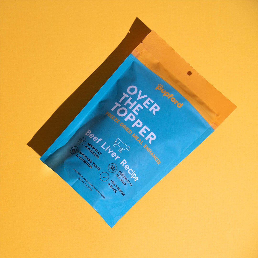 beef liver meal topper front of bag | Pupford