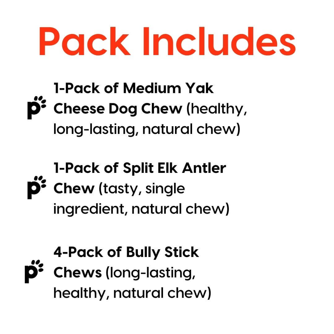 medium dog chew tasty pack inclusions | Pupford