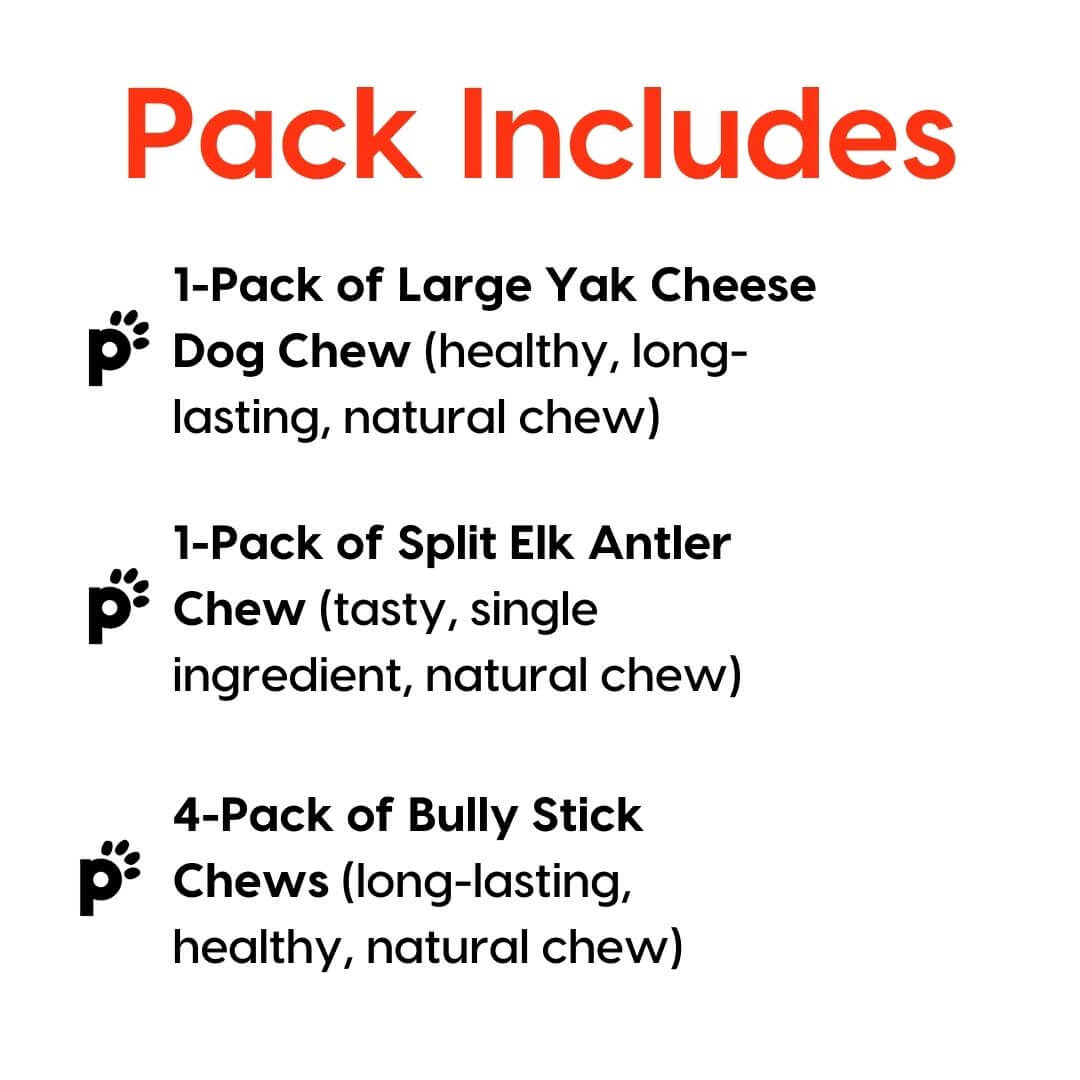 large dog chew tasty pack inclusions | Pupford