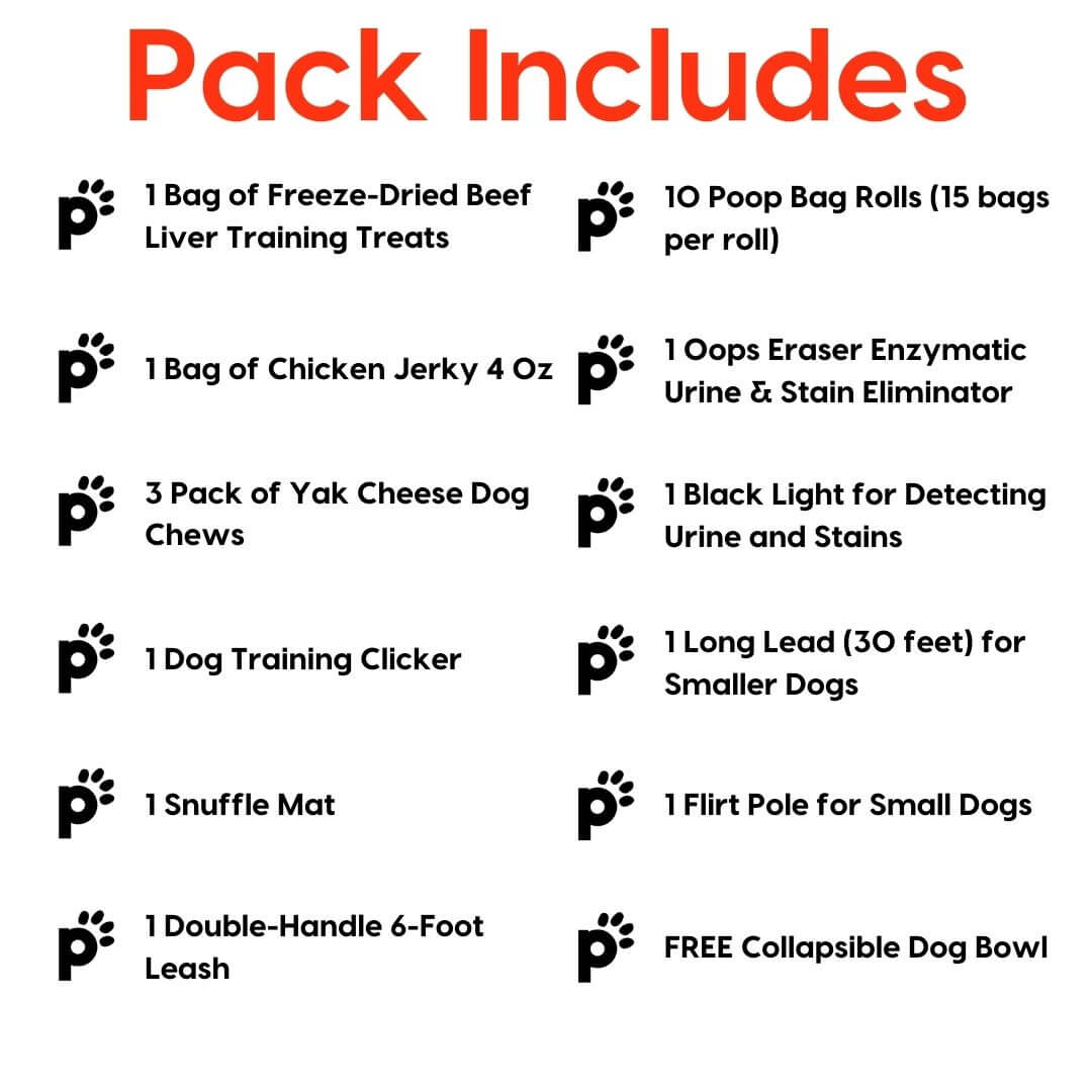 puppy and small dog new pups pack inclusions | Pupford